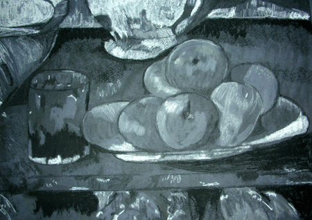  After Cezanne - grey pastel paper